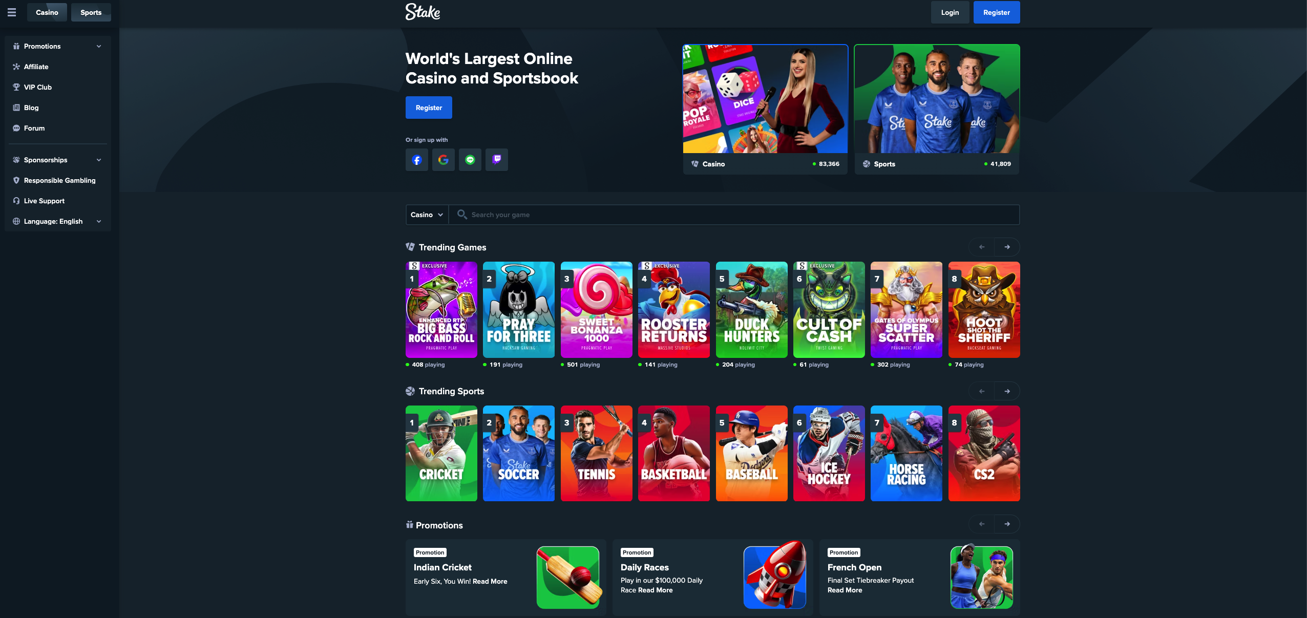 Официальный сайт казино Stake